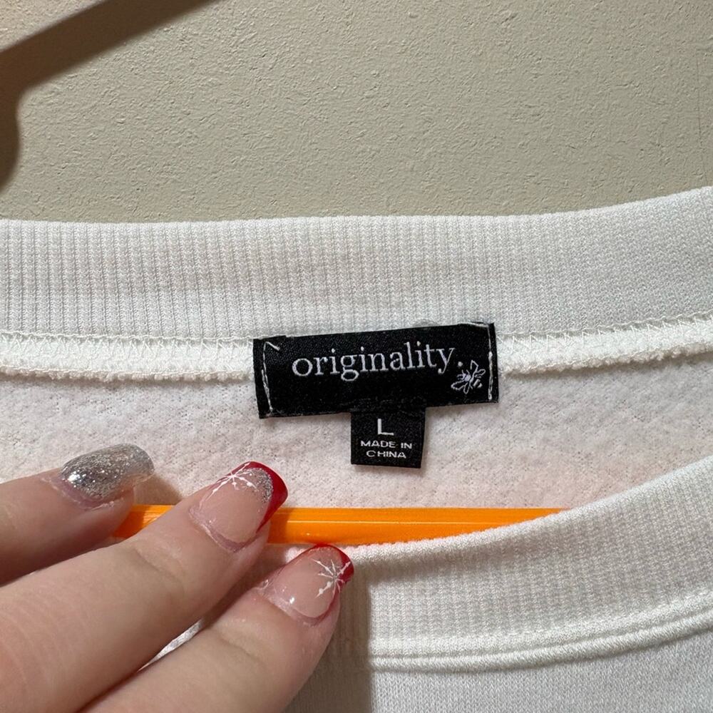Originality White Florida Graphic Sweatshirt Crewneck Pullover Women's Size L - Picture 3 of 4